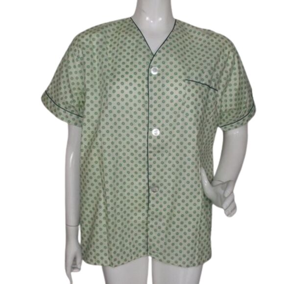 Green Polka Dot Pajamas, C/L, 2 pc, Summer/Short sleeves/Short pants, Cotton - Picture 5 of 10